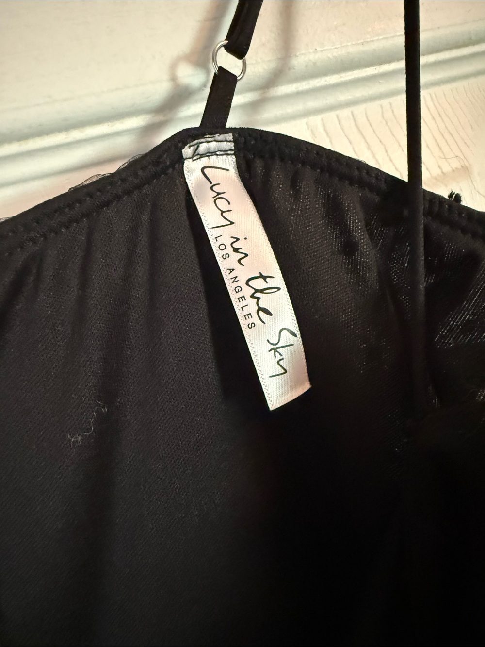 Black Rouched Mesh Mini Dress - Picture 4 of 7